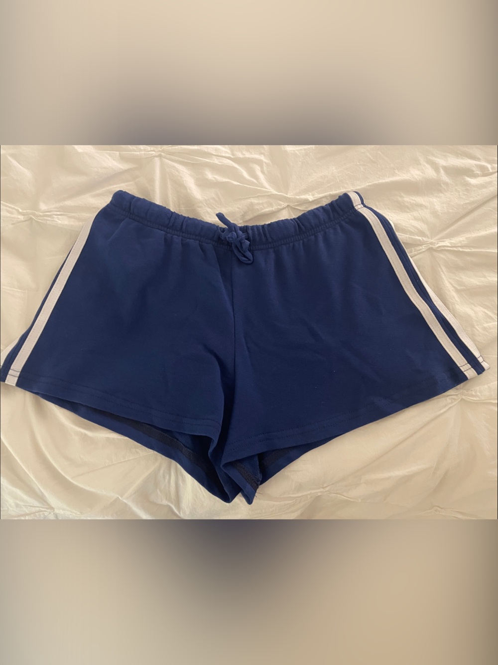 Aqua Women's Navy Athletic Shorts with White Trim
